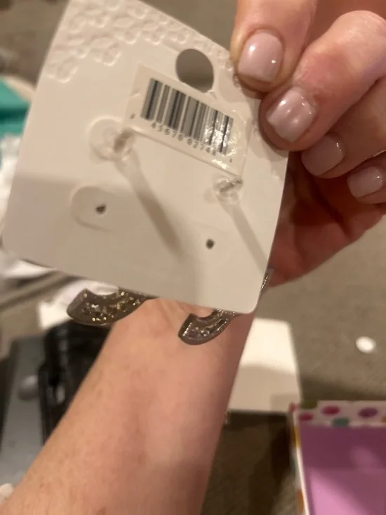 Fashion Jewelry Silver-Tone Pearl & Crystal Interlocking Logo Drop Earrings - Picture 3 of 3